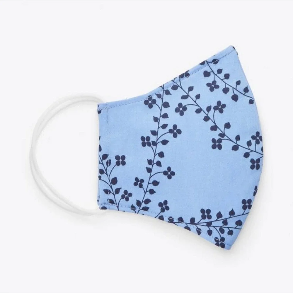Draper James Face Mask Clover Vines Blue NWT